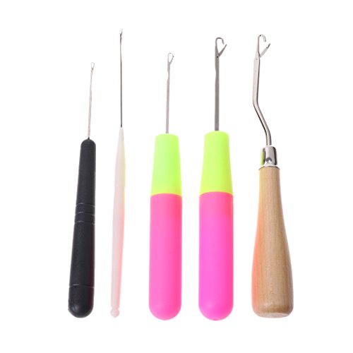 niumanery 5pcs/Set Plastic Crochet Needle Braiding Latch Hook Weaving Hair Dreadlock Craft von niumanery