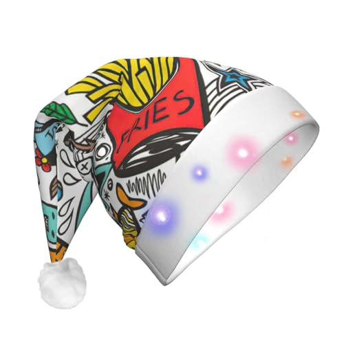 njkhbolk Comic-Kunstdruck, Weihnachtsmütze, bunte LED-Weihnachtsmütze, uni njkhbolk Comic-Kunstdruck, Weihnachtsmütze, bunte LED-Weihnachtsmütze, uni von njkhbolk