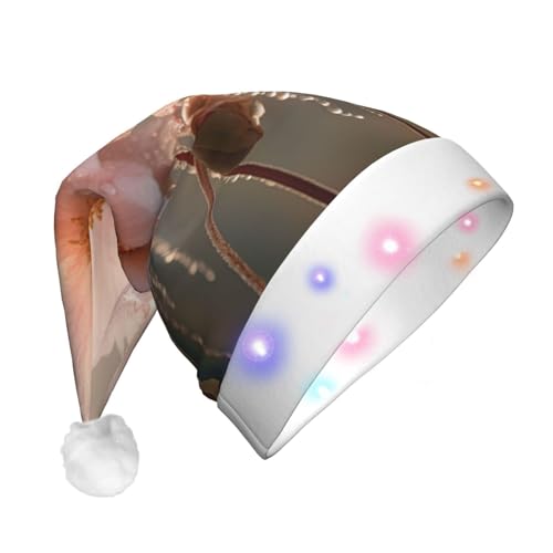 njkhbolk Weihnachtsmütze mit 3 bunten Blumen, bunte LED-Weihnachtsmütze, uni njkhbolk Weihnachtsmütze mit 3 bunten Blumen, bunte LED-Weihnachtsmütze, uni von njkhbolk