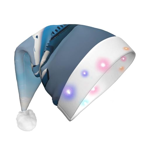 njkhbolk Weihnachtsmütze mit Flugzeugdruck, bunte LED-Weihnachtsmütze, uni njkhbolk Weihnachtsmütze mit Flugzeugdruck, bunte LED-Weihnachtsmütze, uni von njkhbolk