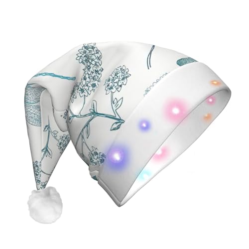 njkhbolk Weihnachtsmütze mit Libellen-Druck, bunte LED-Weihnachtsmütze, uni njkhbolk Weihnachtsmütze mit Libellen-Druck, bunte LED-Weihnachtsmütze, uni von njkhbolk