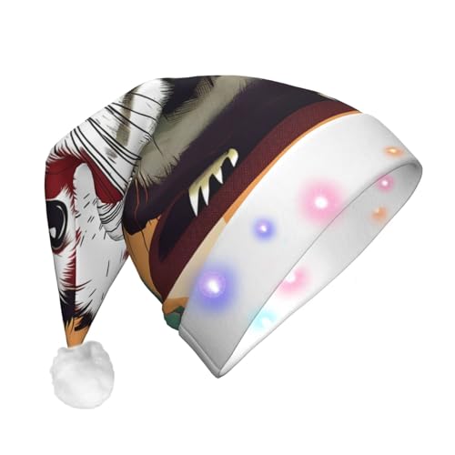 njkhbolk Weihnachtsmütze mit Meerschweinchen-Muster, bunte LED-Weihnachtsmütze, Uni njkhbolk Weihnachtsmütze mit Meerschweinchen-Muster, bunte LED-Weihnachtsmütze, Uni von njkhbolk