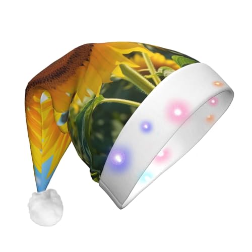 njkhbolk Weihnachtsmütze mit Sonnenblumengarten, 3 Drucken, bunte LED-Weihnachtsmütze, Uni njkhbolk Weihnachtsmütze mit Sonnenblumengarten, 3 Drucken, bunte LED-Weihnachtsmütze, Uni von njkhbolk