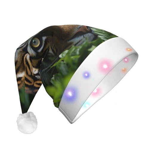 njkhbolk Weihnachtsmütze mit Tigerstreifen-Druck, bunte LED-Weihnachtsmütze, uni njkhbolk Weihnachtsmütze mit Tigerstreifen-Druck, bunte LED-Weihnachtsmütze, uni von njkhbolk