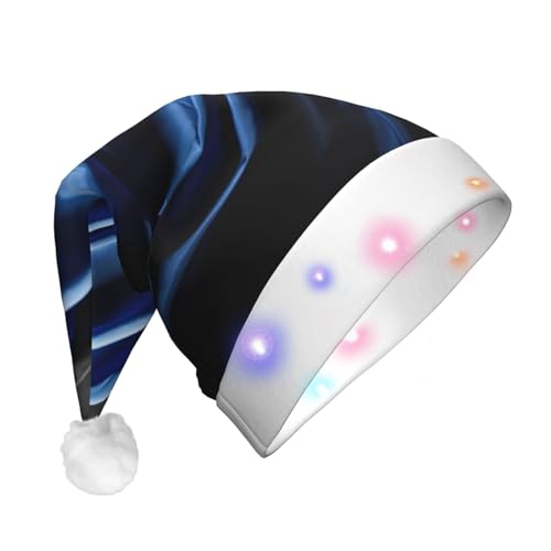 njkhbolk Weihnachtsmütze mit amerikanischer dünner blauer Linien-Flagge, buntes LED-Weihnachtsmotiv, Uni njkhbolk Weihnachtsmütze mit amerikanischer dünner blauer Linien-Flagge, buntes LED-Weihnachtsmotiv, Uni von njkhbolk