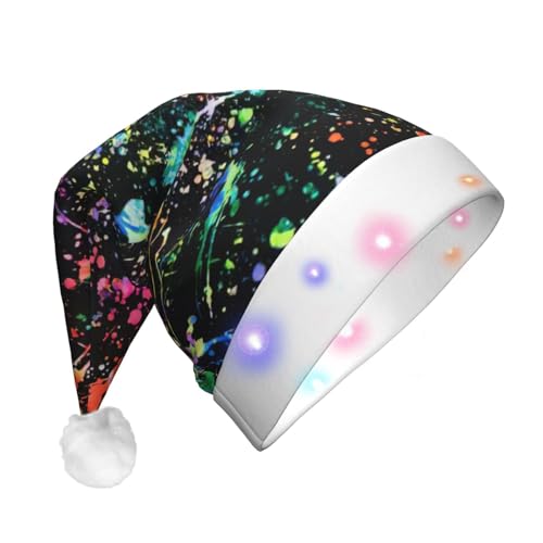 njkhbolk Weihnachtsmütze mit buntem Farbdruck, bunte LED-Weihnachtsmütze, uni njkhbolk Weihnachtsmütze mit buntem Farbdruck, bunte LED-Weihnachtsmütze, uni von njkhbolk