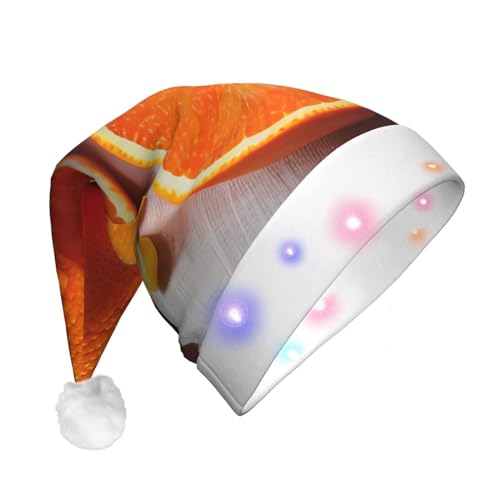 njkhbolk Weihnachtsmütze mit frischem orangefarbenem Obstdruck, bunte LED-Weihnachtsmütze, uni njkhbolk Weihnachtsmütze mit frischem orangefarbenem Obstdruck, bunte LED-Weihnachtsmütze, uni von njkhbolk