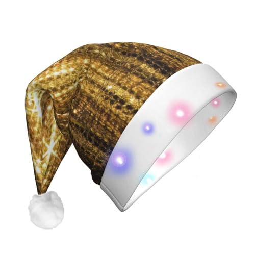 njkhbolk Weihnachtsmütze mit goldfarbenen Pailletten, glitzernder Druck, bunte LED-Weihnachtsmütze, Uni njkhbolk Weihnachtsmütze mit goldfarbenen Pailletten, glitzernder Druck, bunte LED-Weihnachtsmütze, Uni von njkhbolk