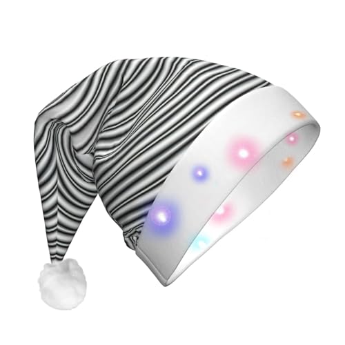 njkhbolk Weihnachtsmütze mit optischem Dreh-Illusionsdruck, bunte LED-Weihnachtsmütze, uni njkhbolk Weihnachtsmütze mit optischem Dreh-Illusionsdruck, bunte LED-Weihnachtsmütze, uni von njkhbolk