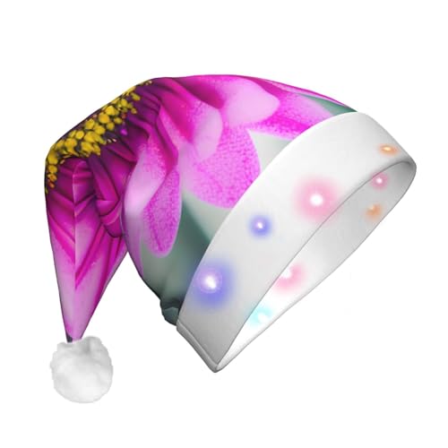 njkhbolk Weihnachtsmütze mit rosa Blumendruck, bunte LED-Weihnachtsmütze, uni njkhbolk Weihnachtsmütze mit rosa Blumendruck, bunte LED-Weihnachtsmütze, uni von njkhbolk
