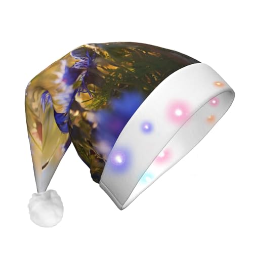 njkhbolk Weihnachtsmütze mit wilden Blumen und Kornblumen, Gänseblümchen, 1 Druck, bunte LED-Weihnachtsmütze, Uni njkhbolk Weihnachtsmütze mit wilden Blumen und Kornblumen, Gänseblümchen, 1 Druck, bunte LED-Weihnachtsmütze, Uni von njkhbolk