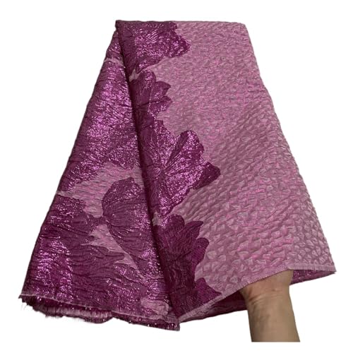 5 Yards Afrikanischer Jacquard-Brokat-Spitzenstoff Französische Tüllspitze Stickerei Goldlinie Nähen For Französisches Tüllkleid(COLOR 10) von nmbhus