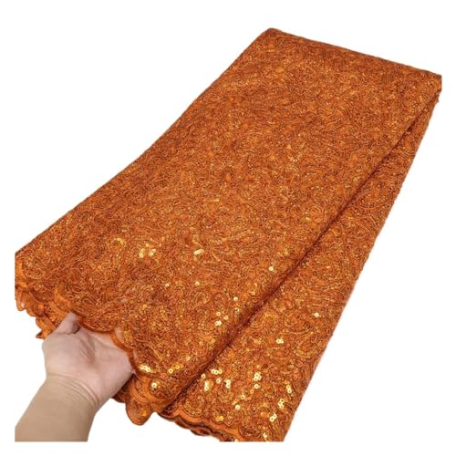 Afrikanischer Sequenant-Spitzenstoff, Nigerianische Stickerei, Netzstoff For Hochzeit, Party, Kleid, 5 Yards(LY2098-4) von nmbhus