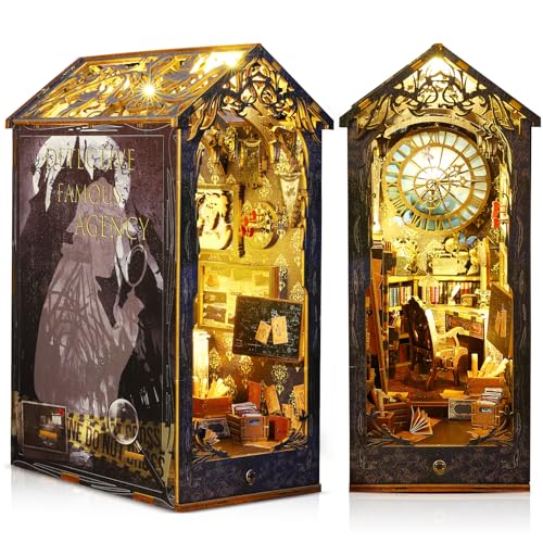Puppenhaus Buchecke Kit Miniatur Buch Ecke Kit DIY mit LED-Lichtern, Bausatz für Puppenhaus Holzmodelle Puppenhaus Buchecke Kit Miniatur Buch Ecke Kit DIY mit LED-Lichtern, Bausatz für Puppenhaus Holzmodelle von nmoiww
