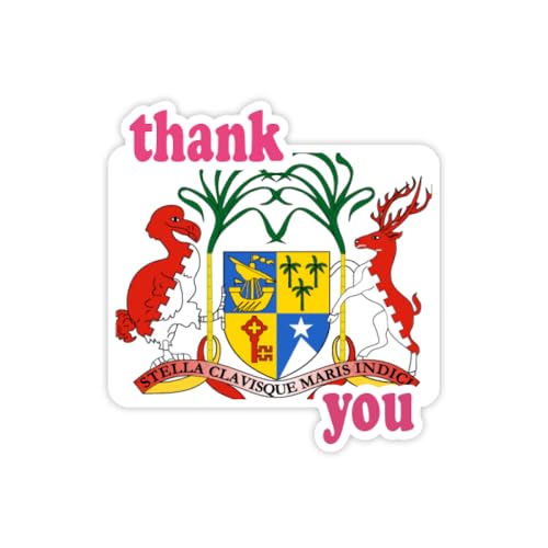 Mauritius Afrika Nationalemblem Danke Aufkleber Zitat Grateful von DIYthinker