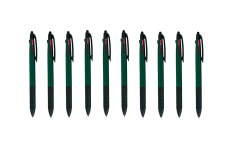 10er Set Dreifach Kugelschreiber DREI Farben Blau Rot und Schwarz und Touchpen Eingabestift 4in1 Schreibgerät von notrash2003® (Grün) von noTrash2003