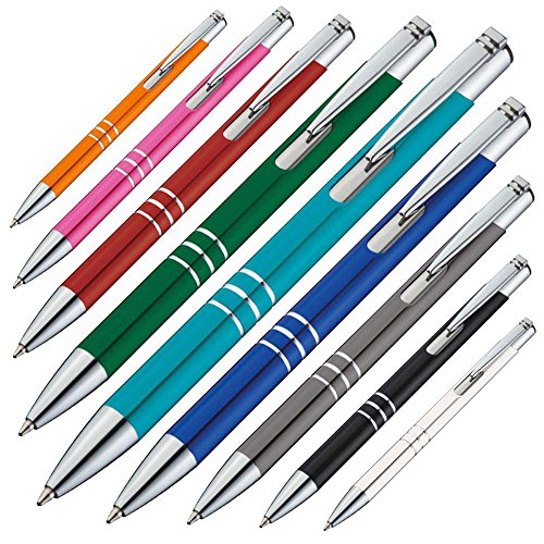 notrash2003 9er Set Metallkugelschreiber farbenfroh bunt gemischt Kugelschreiber Schreibgerät Metall von noTrash2003