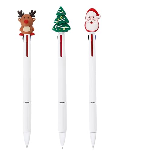 9er Set Weihnachtliche 3-in-1 Multicolor-Kugelschreiber | Weihnachtsmann, Tannenbaum & Rentier Design 3-Farbkuli Blau, Rot & Schwarz mit Soft-Touch-Griff, Druckmechanismus - Geschenk Weihnacht 9er Set Weihnachtliche 3-in-1 Multicolor-Kugelschreiber | Weihnachtsmann, Tannenbaum & Rentier Design 3-Farbkuli Blau, Rot & Schwarz mit Soft-Touch-Griff, Druckmechanismus - Geschenk Weihnacht von noTrash2003