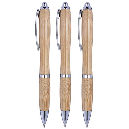Kugelschreiber Sets versch. Mengen Bambus Holz Schreibgerät schwarze Mine von notrash2003® (3er) von noTrash2003