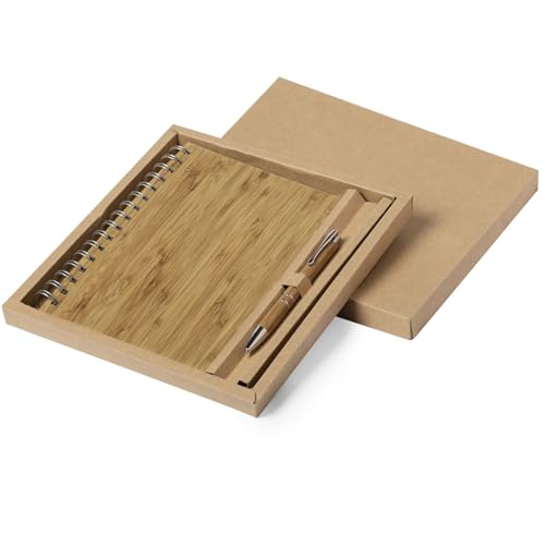 Notizbuch mit Kugelschreiber aus Bambus – Nachhaltiges Ringbuch A5 mit 80 Blättern festes Hardcover – Öko-Design Schreibset inkl. Kugelschreiber mit Jumbo-Mine schwarzer Tinte Notizbuch mit Kugelschreiber aus Bambus – Nachhaltiges Ringbuch A5 mit 80 Blättern festes Hardcover – Öko-Design Schreibset inkl. Kugelschreiber mit Jumbo-Mine schwarzer Tinte von noTrash2003