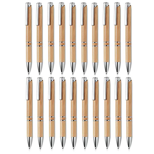 noTrash2003 Premium Kugelschreiber Sets versch. Mengen, aus hochwertiges Bambus Holz, perfekt für den Büroalltag als stylisches Schreibgerät, blauschreibende Mine (20er) von noTrash2003