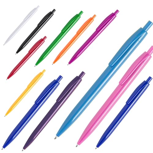 noTrash2003 100 Kugelschreiber Druckkugelschreiber Kulis Ballpen Schreibegräte blauschreibend als gemischtes Set aus 12 Farben vorsortiert immer mindestens 6 Farben von noTrash2003