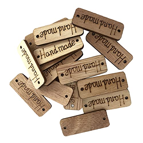 non-brand Handmade Holz Labels Etiketten Einnähetiketten Kleideretiketten 100 STK von Sharplace