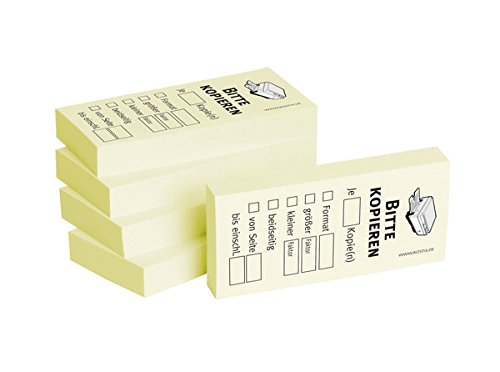 BIZSTIX® Business Haftnotizen "Bitte kopieren" - 1 Packung mit 5 Haftnotizblöcken zu je 100 Blatt, 75 x 35 mm von BIZSTIX