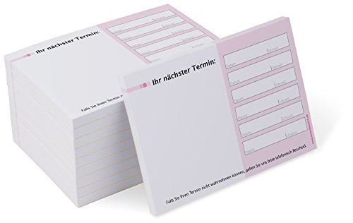 Terminzettel Classic #2 rot (10 Blöcke) je 50 Terminzettel für Ärzte, Physio, Masage, Klinik von notizblock24
