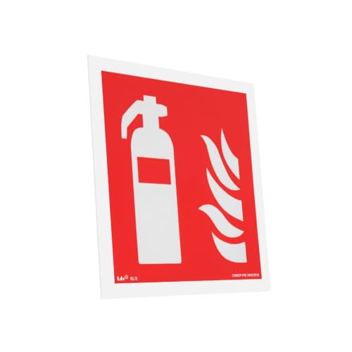 notlok Safety Work – Feuerlöscher Schild aus PVC [ 10x10 cm ] selbstklebend nach DIN EN ISO 7010 | Brandschutz Piktogramme | Schild Feuerlöscher für Innen & Außen | Wetterfeste Sicherheitsschilder von notlok Safety Work