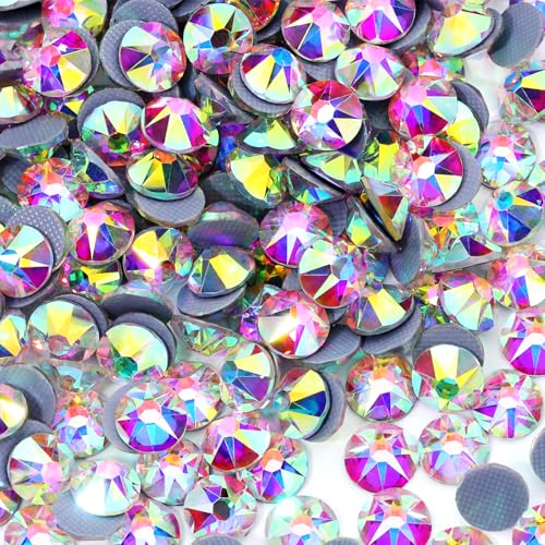 Novani Hotfix Strasssteine zum Aufbügeln, rund, zum Aufbügeln, 2088, glitzernde Kristall-Edelsteine für Stoff und Handwerk, SS6 (1,9–2,0 mm), 1440 Stück von novani