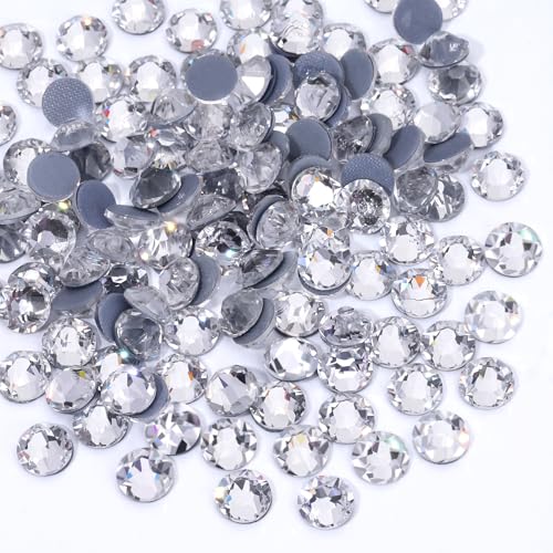 Novani Hotfix Strasssteine zum Aufbügeln, transparent, rund, 2088, glitzernde Kristall-Edelsteine für Stoff und Handwerk, SS20 (4,6–4,8 mm), 1440 Stück von novani