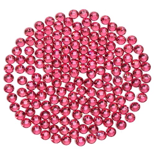 Strasssteine mit flacher Rückseite, nicht Hotfix, für Glasnägel, Nägel, Edelsteine, Kristalle, Strasssteine für Make-up, Taschen, Schuhe, Dekoration, DIY (SS30, 288 Stück, Rose) von novani
