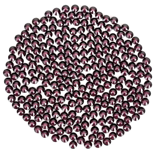 Strasssteine mit flacher Rückseite, nicht Hotfix, für Glasnägel, Nägel, Edelsteine, Kristalle, Strasssteine für Make-up, Taschen, Schuhe, Dekoration, DIY (SS6, 1440 Stück, Amethyst) von novani