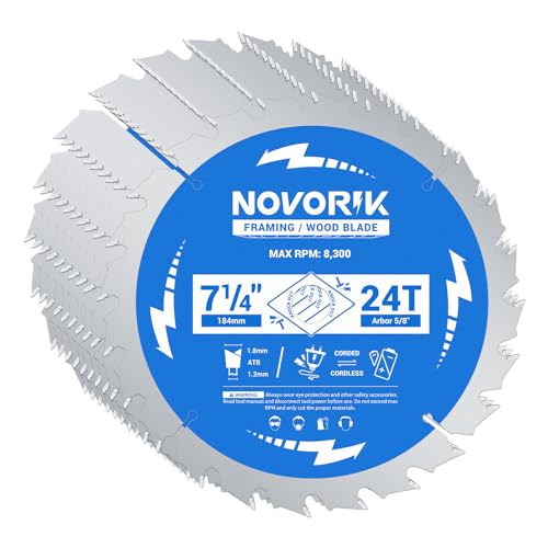 NOVORIK Kreissägeblatt, 18,8 cm, 24 Zähne, 10 Stück, ATB-Rahmungssägeblatt mit Dorn 5/8 Zoll, TCT-Sägeblätter, professionell für Holzschneiden NOVORIK Kreissägeblatt, 18,8 cm, 24 Zähne, 10 Stück, ATB-Rahmungssägeblatt mit Dorn 5/8 Zoll, TCT-Sägeblätter, professionell für Holzschneiden von novorik