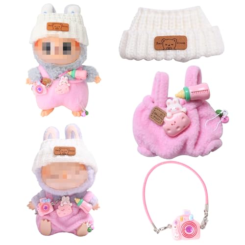 Kleidung für 17 cm Puppe, Bekleidung für Plüsch, Puppenkleid & Outfit Set für bobo Puppen, Kleidung Zubehör, Pullover Hoodie Bekleidung DIY Kinder Geschenke von nplaseta