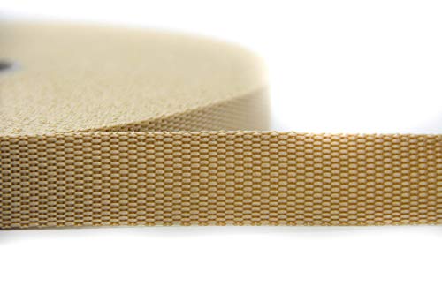 25m Gurtband I Farb und Größenauswahl I aus 100% Polypropylen (beige, 25mm) von nts Nähtechnik