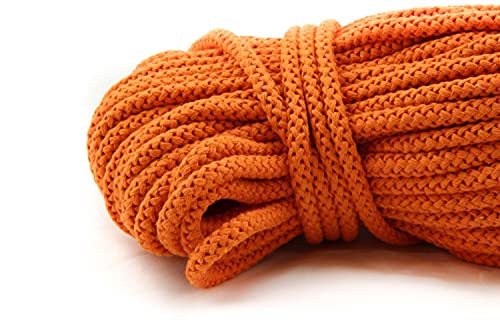 NTS-Nähtechnik Baumwohlkordel 8mm | Farb und Längenauswahl | 100% Baumwolle | mit Polyester Kern | (orange, 50m) von nts Nähtechnik