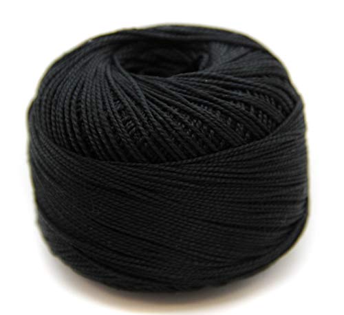 - STRICKDIRWAS - Häkelgarn aus 100% Baumwolle Baumwollgarn Baumwollfaden zum Sticken, Häkeln, Schmuck, Basteln… (schwarz-1er) von nts Nähtechnik