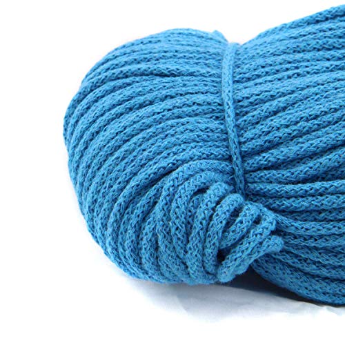 nts Nähtechnik 100m Baumwollkordel / 4mm breites Seil aus Baumwolle mit Polyester Kern/Deko Schnur (lichtblau, 4) von nts Nähtechnik
