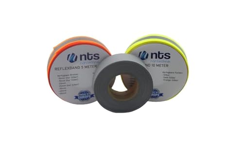 NTS Nähtechnik 5 Meter Reflexband, Reflektorband zum Aufnähen, in 7 Breiten, Farbauswahl (Silber, 50mm) von nts Nähtechnik