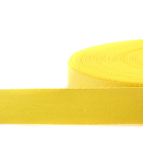 nts Nähtechnik 50m Rolle Köperband, Nahtband aus 84% Baumwolle (gelb, 25 mm) von nts Nähtechnik