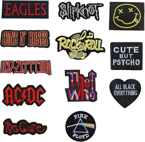 12 Stück Patches zum Aufbügeln,BüGelflicken,Flicken zum Aufbügeln,Bügel Patches,Bestickte Aufnäher, Band Patch für Kleidung, Jeans, T-Shirt, Textilien, Taschen, Bügelflicken 12 Stück Patches zum Aufbügeln,BüGelflicken,Flicken zum Aufbügeln,Bügel Patches,Bestickte Aufnäher, Band Patch für Kleidung, Jeans, T-Shirt, Textilien, Taschen, Bügelflicken von nuluxi