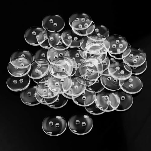 150 Stück Transparent Knöpfe,10/12.5/15mm Reversibel Knöpfe zum Annähen,2 Löcher Buttons für Bekleidung, Bettwäsche, Handwerk und Nähen (3 Größen verfügbar) von nuluxi