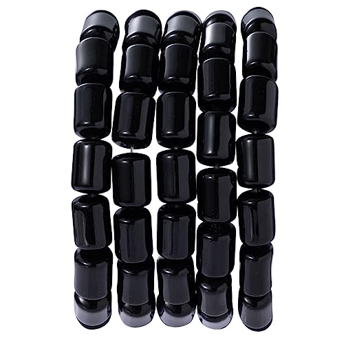 Natürliche schwarze Achat Zylinder Rohr Perlen 10x14mm 38cm/str Lose Halbedelstein Stein Perlen für Herstellung Armbänder Halskette von nusgnirps