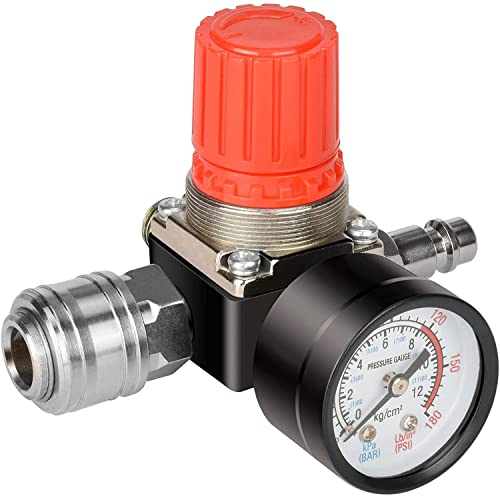 Nutmanel 1/4" Druckregler Luftkompressor Schalter EU-Standard 4 Löcher Druckminderer - Druckminderer Druckluft mit Manometer Nutmanel 1/4" Druckregler Luftkompressor Schalter EU-Standard 4 Löcher Druckminderer - Druckminderer Druckluft mit Manometer von nutmanel