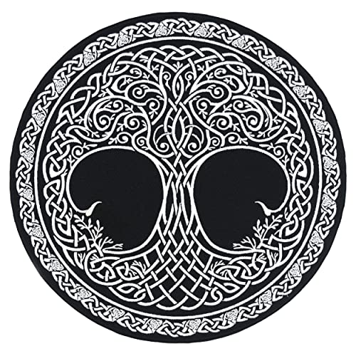 nuttui Nordische Wikinger-Mythologie Yggdrasil Baum des Lebens keltischer Stil Symbol groß bestickt Motorradjacke & Biker-Weste Rückenaufnäher von nuttui