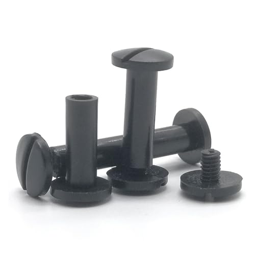 oavhvchg 20 Stück 5,5 mm * Länge 5–30 mm Nylon Schwarze Buchschraube Kunststoff Kontobuchschrauben männlich weiblich Dockingmutter Bindung Schnappnietschrauben(18mm) von oavhvchg