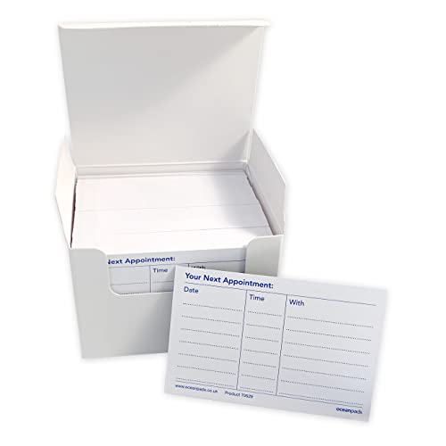Termin-Erinnerungskarten in einer Geschenkbox, 200 Stück, 300 g/m², Weiß, 85 x 55 mm (70529) von oceanpads