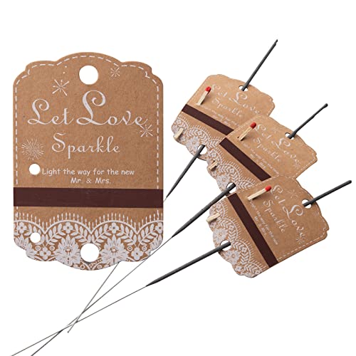 100 Stück rustikale weiße Spitzen-Wunderkerzenanhänger mit Streichholzhalter und Schläger-Etiketten für Hochzeiten, Kraftpapier von odeeoqcc